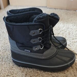 Kids Black and Gray Winter Boots